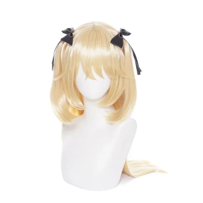 Game Genshin Impact Fischl von Luftschloss Narfidort Cosplay with two horsetails Halloween 5;c,6's.2 heat resistant synthetic wig;