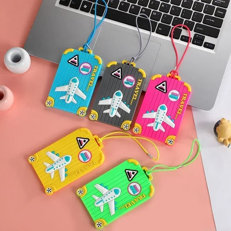 Etichetta per bagagli portatile in PVC accessori da viaggio targhette per il nome del bagaglio Organizer per porta etichette per indirizzo della valigia per tracolla da viaggio