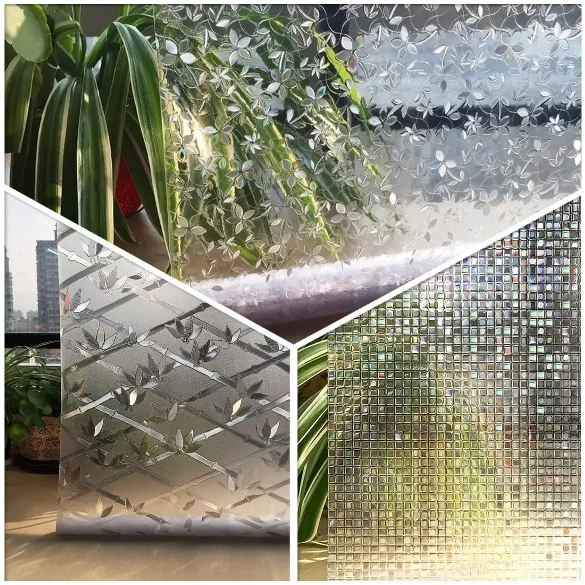 3D Rainbow Window Film Privacy Mosaic Decoration Static Cling pellicola adesiva UV Blocking Heat Control adesivi in vetro colorato
