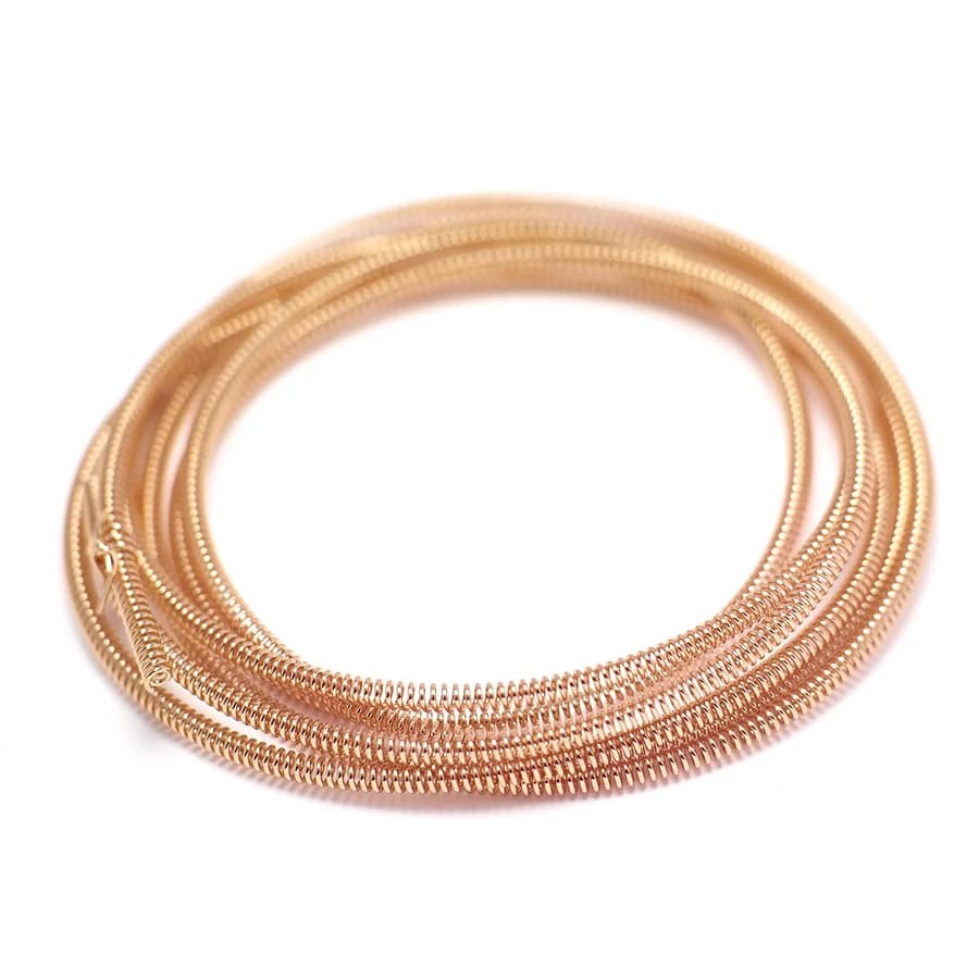 Catene a molla, catene per bracciali con collana in ottone placcato oro rosa, catena a spirale da 2mm, collana con orecchini di gioielli fatti a mano che fa 1 metro