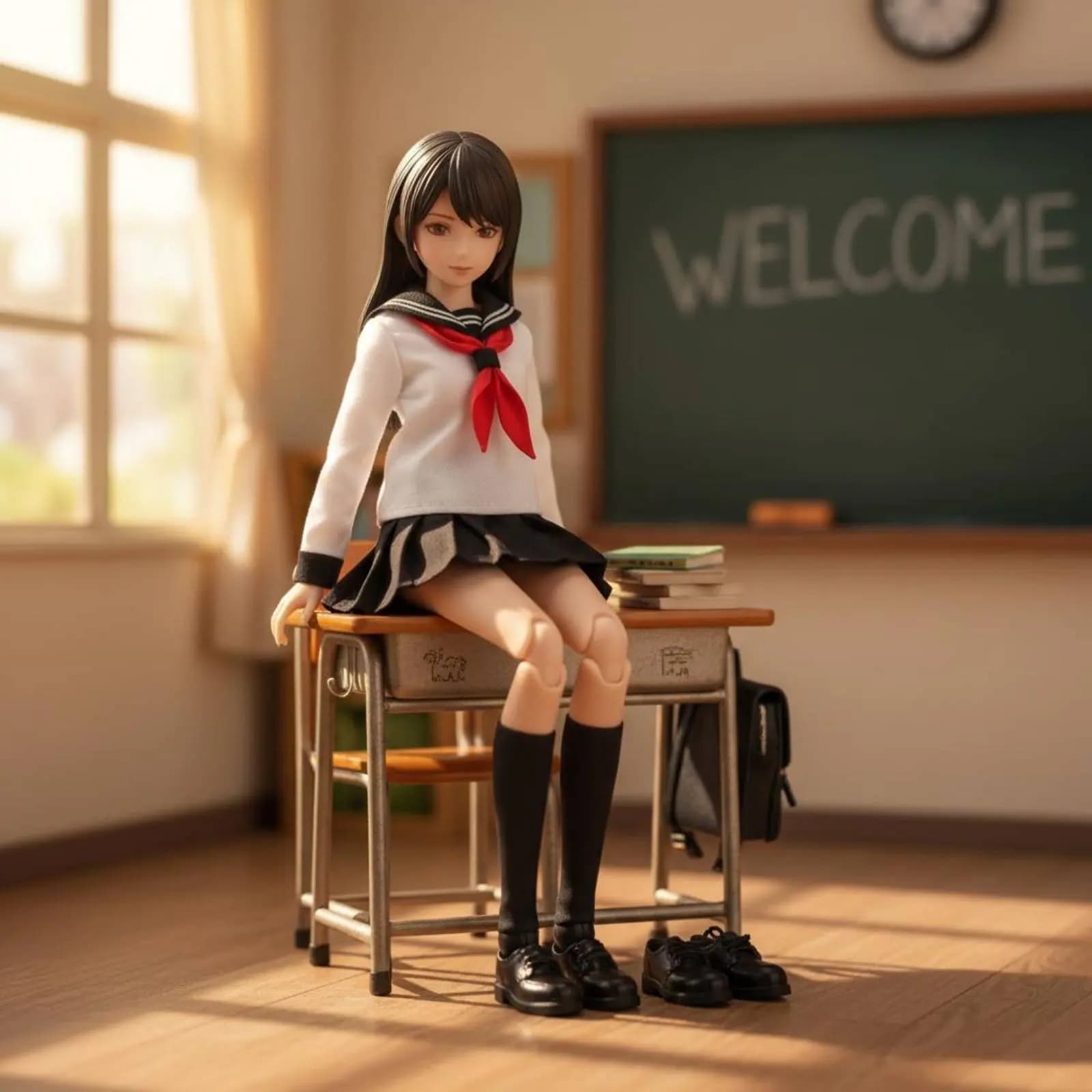 Uniforme Scolastica Estiva in Scala 1/6, Outfit per Action Figure Femminile, Set da Studentessa per Bambole da 12 Pollici per Collezionisti