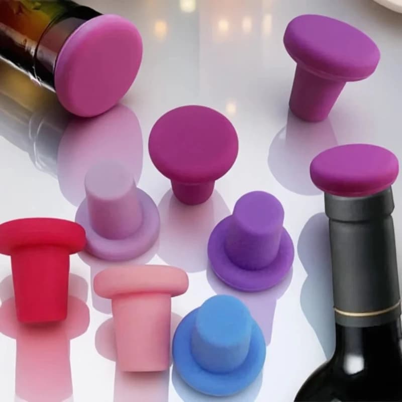 Set di 5-50 tappi per bottiglie di vino in silicone, set di 6 gadget da cucina creativi per accessori da bar domestico, tappi in sughero sicuri e salutari