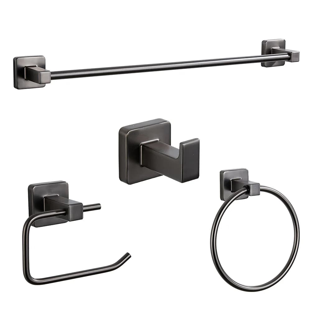 Set di accessori da bagno grigio pistola Porta asciugamani Porta asciugamani Ganci per tutti i portarotolo di carta igienica Porta appendiabiti Hardware