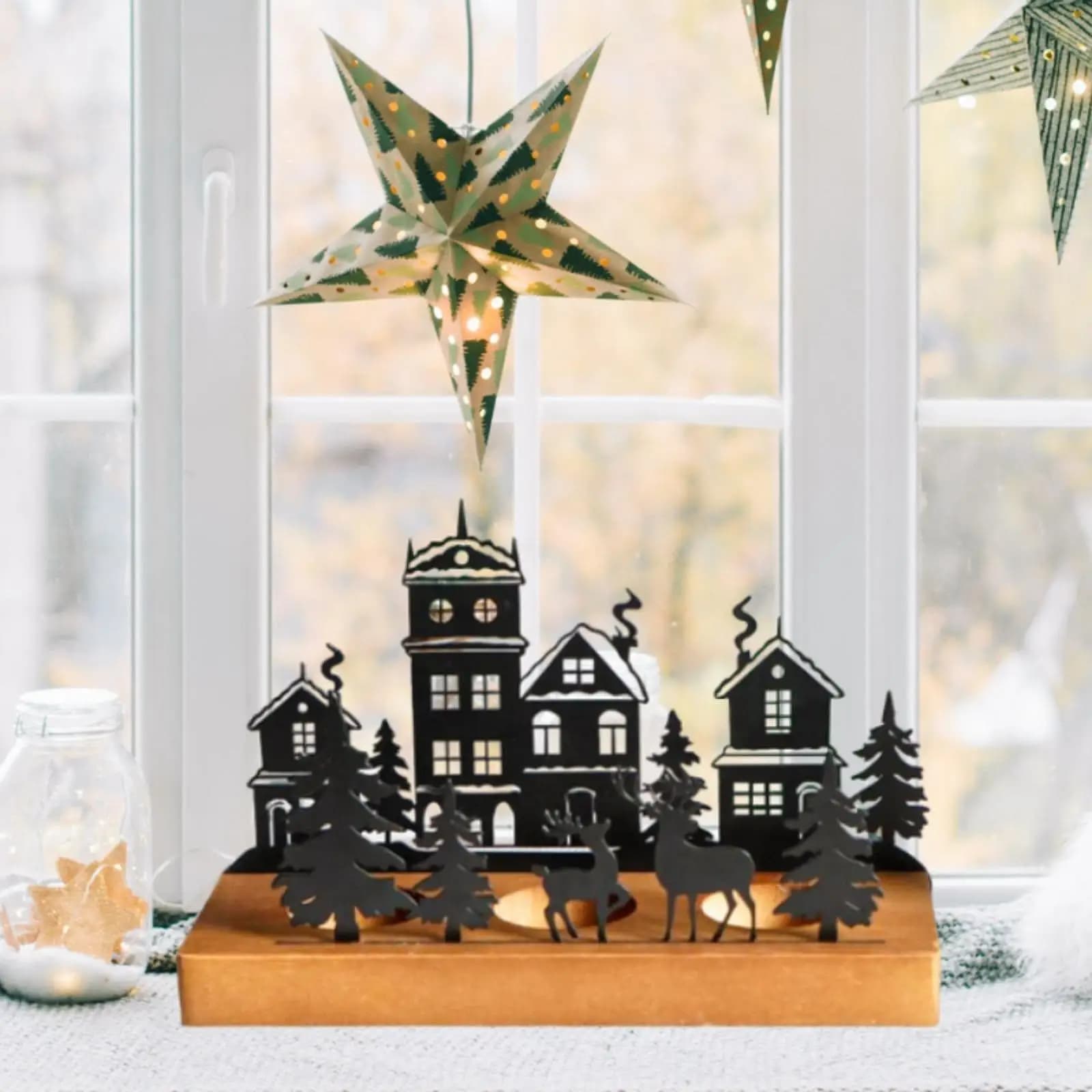 Portacandele per albero di Natale Decorazione creativa per caminetto per un regalo ideale
