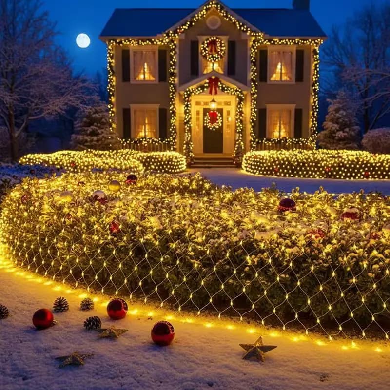 Luci a Rete Natalizie 3x2m Impermeabili per Decorazioni Esterne di Matrimoni e Feste