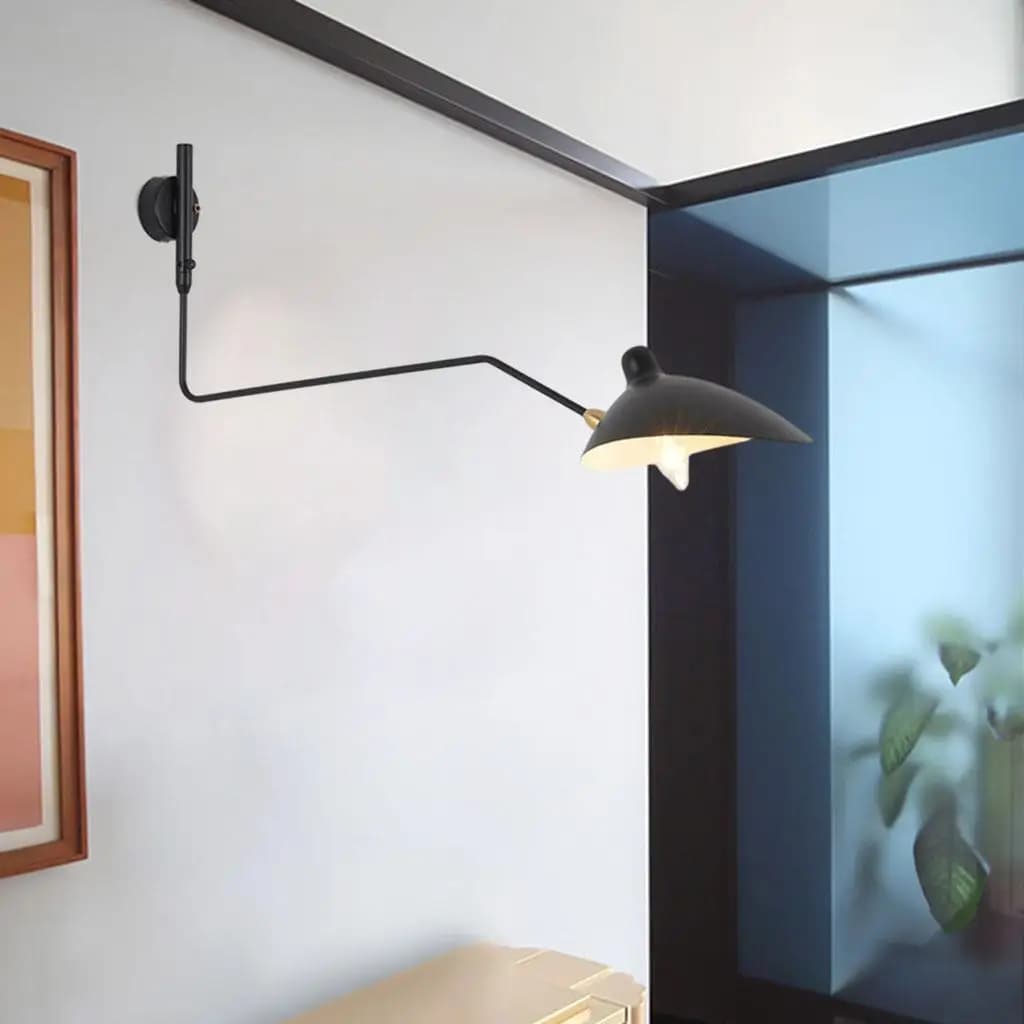 Lampade da parete moderne con braccio a pendolo per camera da letto, regolabili per la