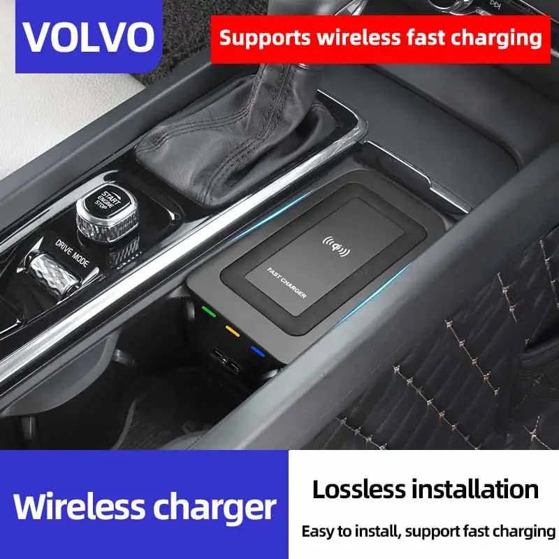 Caricabatteria senza fili per auto Per volvo XC90 NUOVO XC60 S90 V90 QI 18-2023 Speciale piastra di ricarica del telefono cellulare accessori auto v60 2020 S60