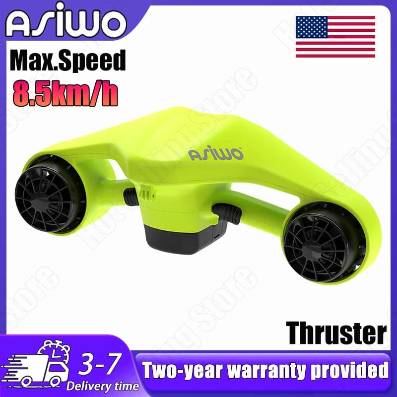 Scooter Subacqueo Asiwo con Supporto per Action Camera per Bambini/Adulti, Impermeabile fino a 40M per Immersioni, Snorkeling e Piscina