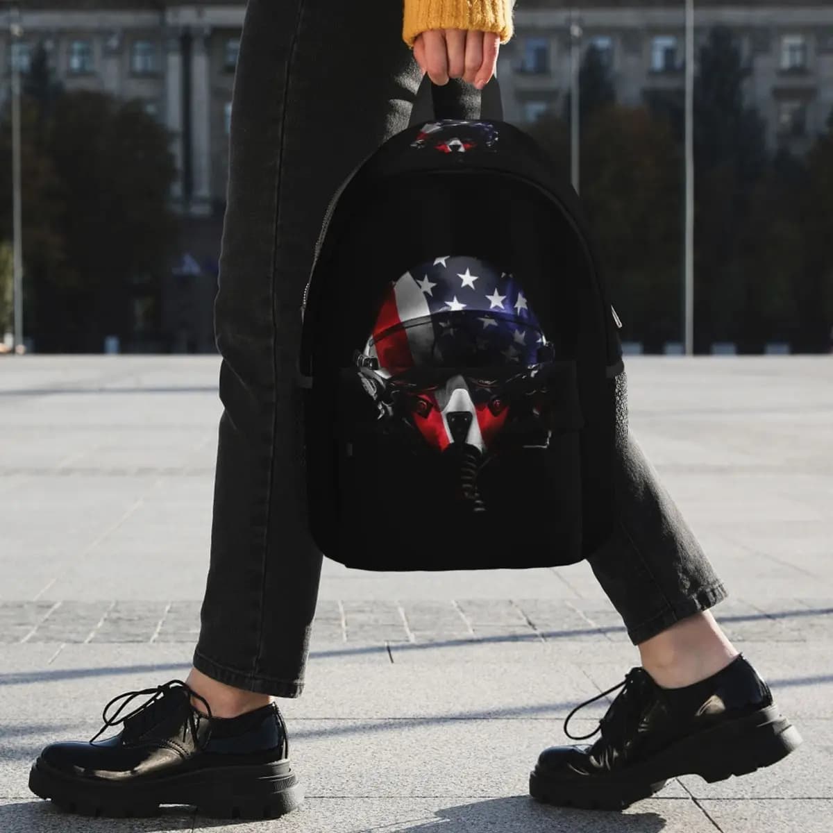 Steampunk Pilot Air Fighter Helmet Backpack Student BookBag Children School Bag Computer Shoulder Bags for Men Women