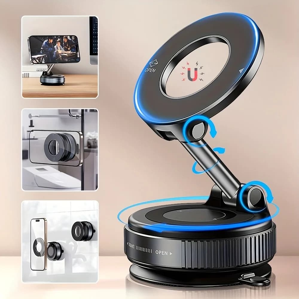 Magnetic phone stand for car vacuum cleaner K007 with strong suction cup 1.5 kg adsorption 18-65KPa 360 ° Car dashboard telephone support with rotation