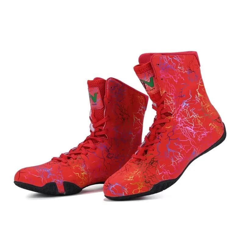 Scarpe da Wrestling Professionali per Uomo, Sneakers Antiscivolo per Boxe, Stivali Resistenti per Combattimento, Scarpe da Allenamento in Palestra con Tomaia Alta