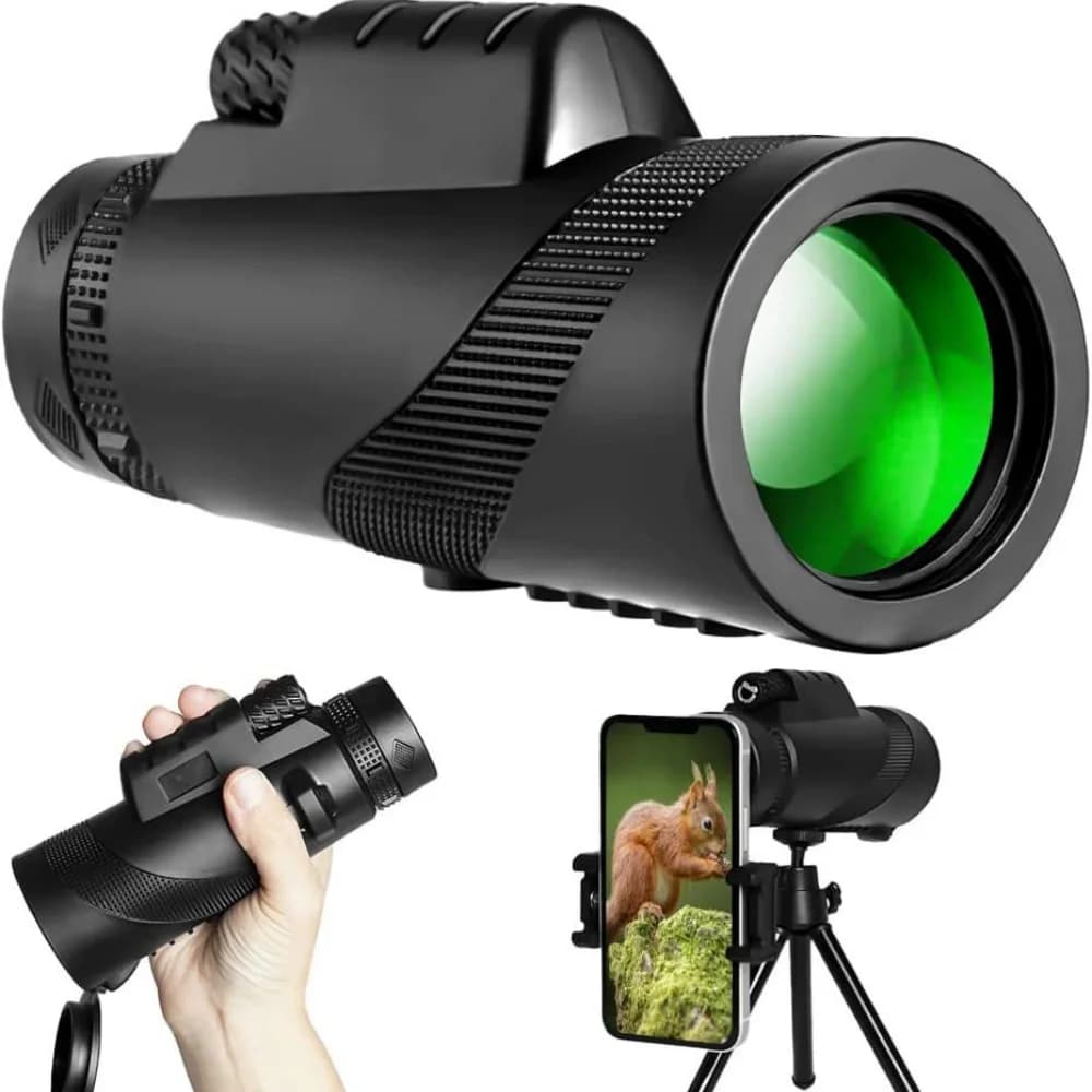 Telescopio Monoculare 80x100 ad Alta Potenza e Definizione per Adulti, per Caccia, Osservazione Fauna Selvatica, Birdwatching, Viaggi, Campeggio ed Escursionismo
