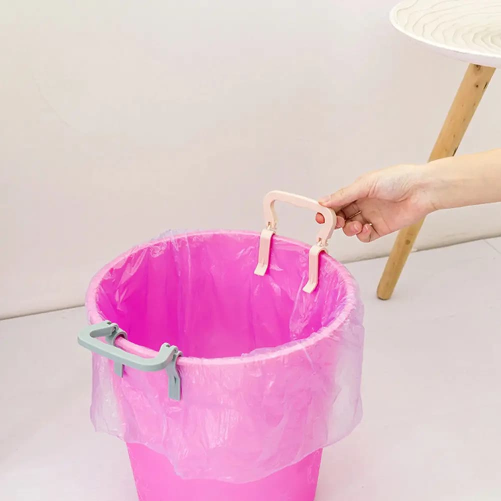 6Pcs Trash Bag Clips High Quality PP Garbage Bag Clamps Secure Trash Can Fixer Non Slip Grip Garbage Bin Clips Waste Basket