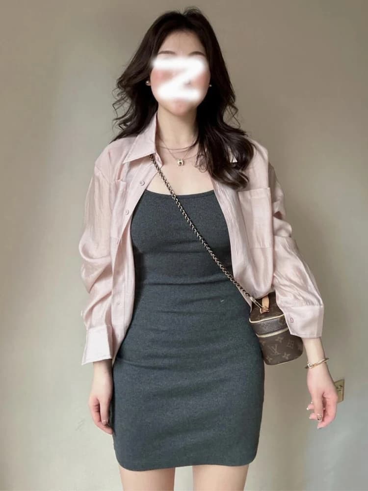 plus Size Summer Thin Outerwear Cardigan Fashion High-End Sun Protection Blouse Top Strap Dress Set Sweet Style Two-Piece Set