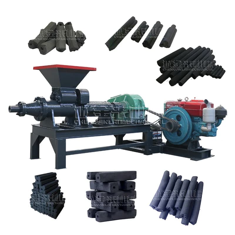 Automatic Chacoal Making Machine Coal Briquette Extruder Machine Stick Rod Cube Hexagonal Shredded Charcoal Press Machine