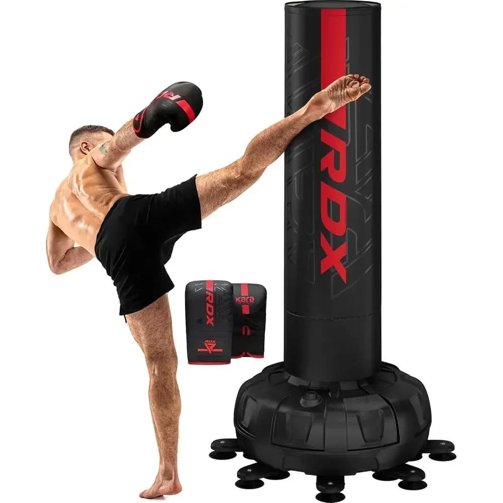 Sacco da Boxe Autoportante Resistente da 330LB (72 kg) con Copertura, Guanti e Base a Ventosa per Palestra Domestica