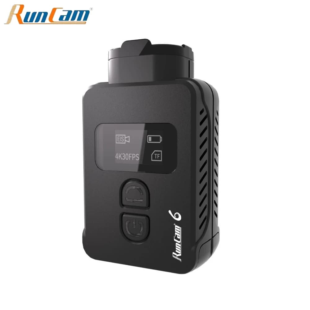 RunCam 6 4K 30HD Fotocamera sportiva portatile Formato video MP4 Display OLED per la registrazione di droni FPV RC