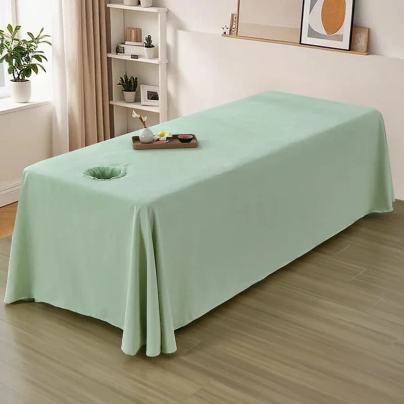 Full Cover White for Cot SPA, for Beauty Salon, Massage Table Sheet, Delicate Massage Cot Cover for Leather with Hole