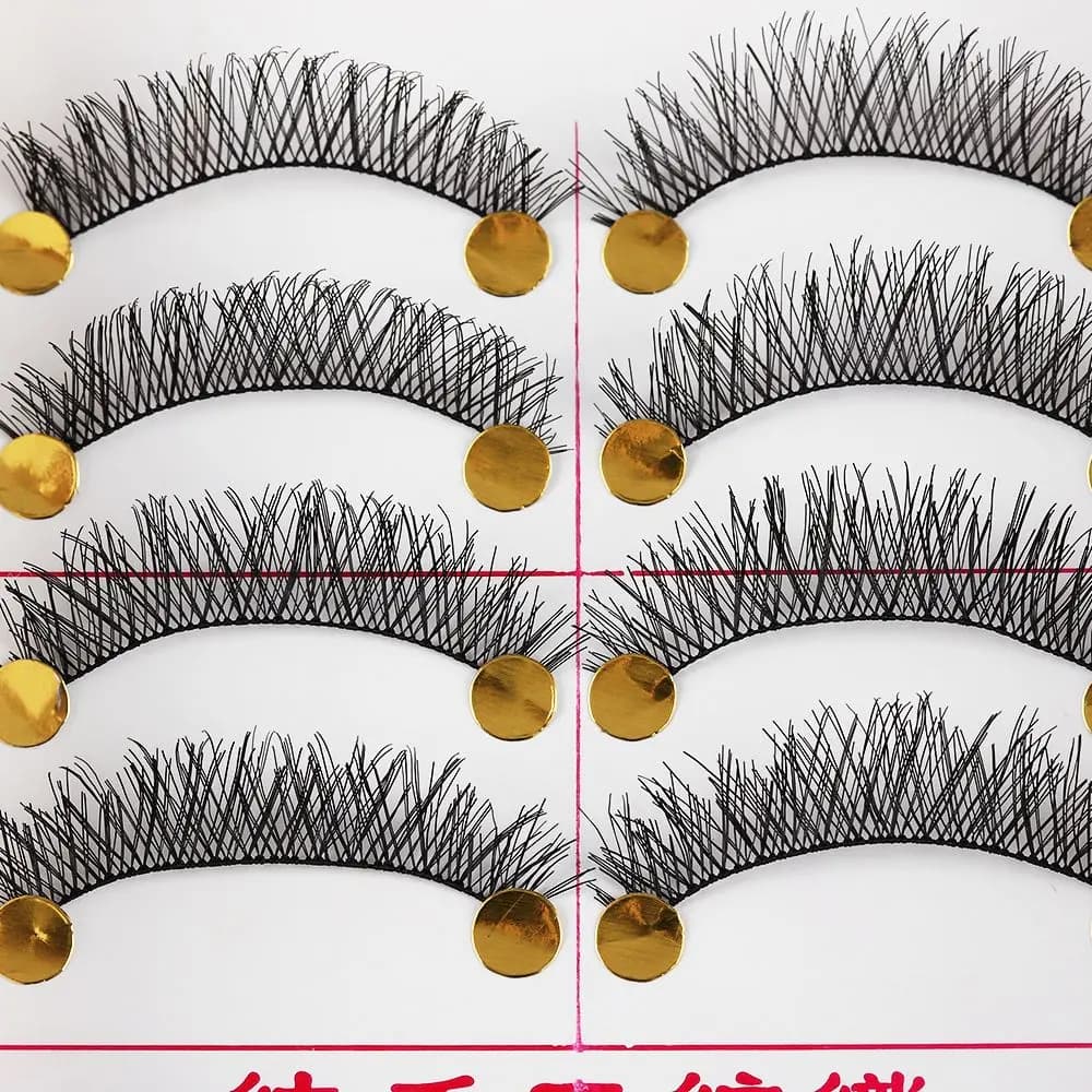 10 pairs of fashionable natural black fake eyelashes, makeup tool