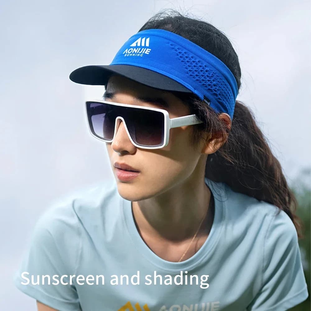 AONIJIE-E4619 Cappello sportivo con visiera parasole, berretto da baseball elastico con parte superiore vuota per protezione solare da donna e da uomo