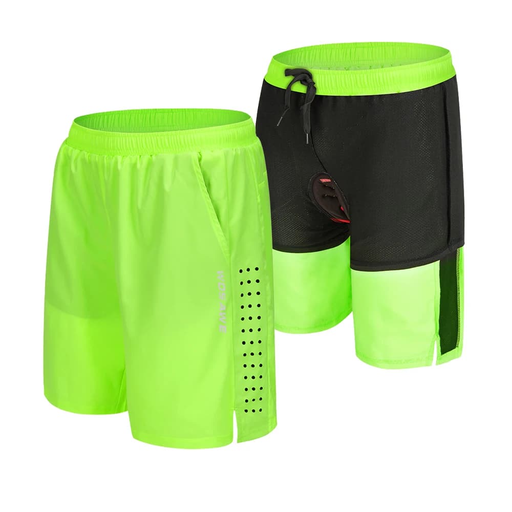 WOSAWE Men's MTB Shorts Quick Dry Breathable Loose Fit Mountain Bike Shorts 3D Gel Pad Outdoor Running Riding Cycling Pants