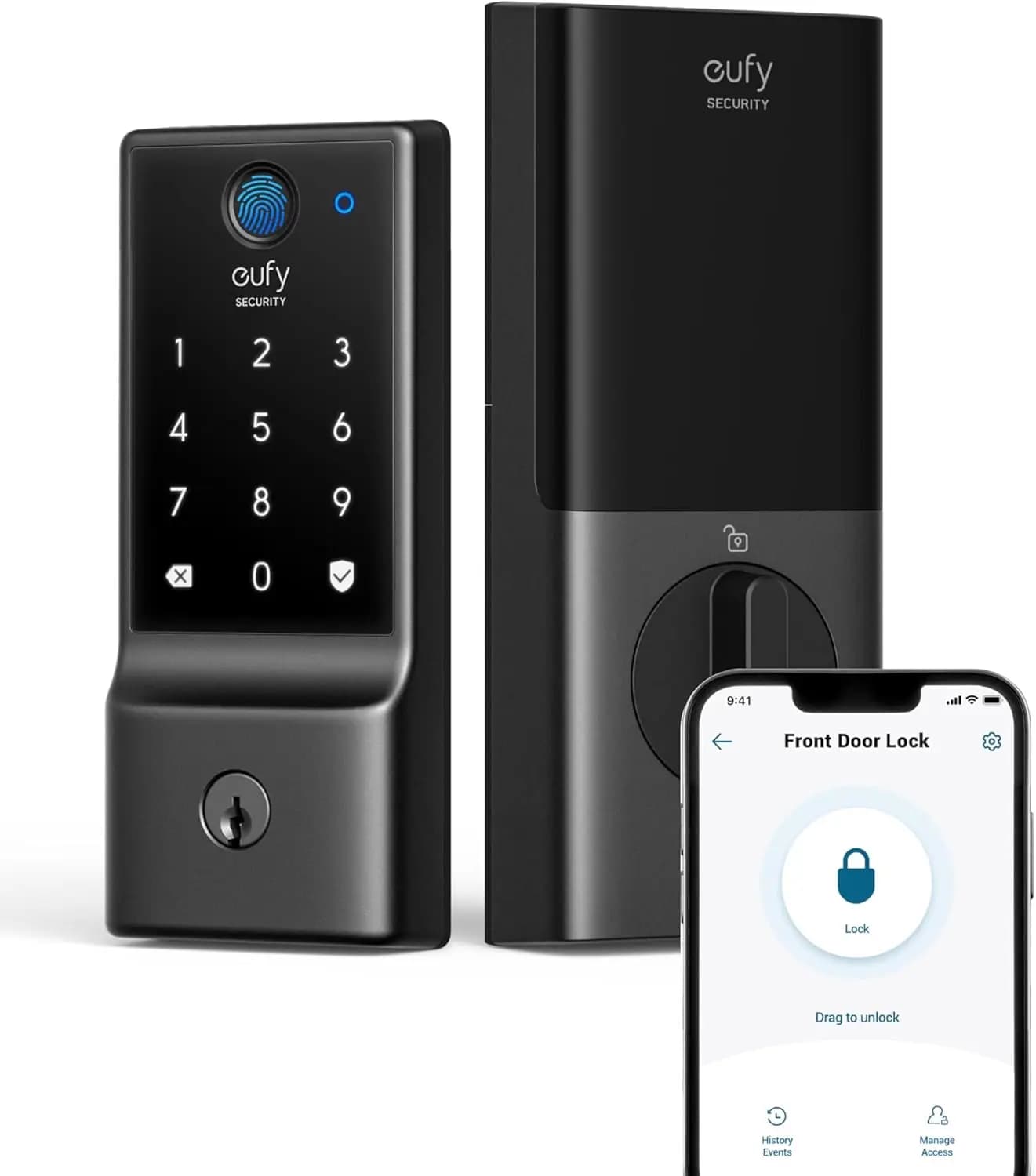 Serratura Intelligente C220 con Impronta Digitale, Controllo Wi-Fi e App, Ingresso Senza Chiave, Durata Batteria 8 Mesi, Impermeabile IP53