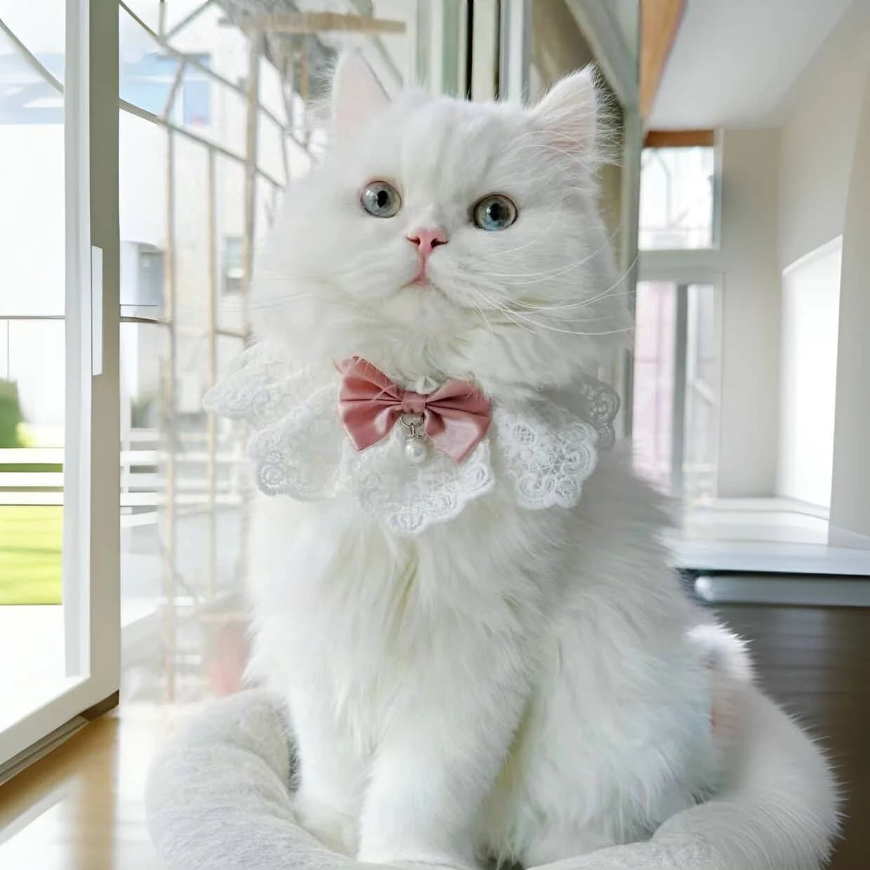 Cat neckband pet accessory collar bell bow doll bow tie lace bib dog drool cloth necklace