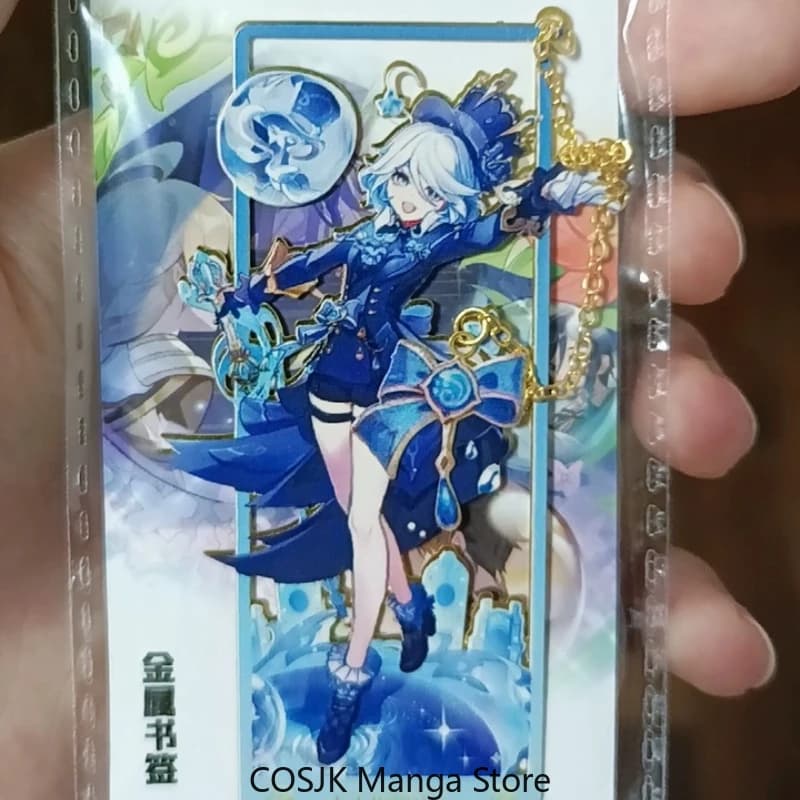 Segnalibri in Metallo Anime Genshin Impact, Statuetta Acrilica Furina Columbina Nahida, Modellino Ornamentale Regalo per Studenti