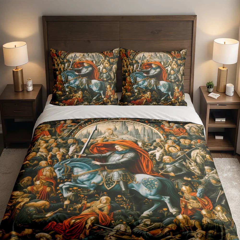 Set copripiumino The Last Knight Cavalleria gotica King Queen Twin Full Copripiumino singolo Federa Set biancheria da letto