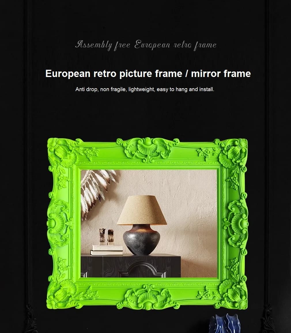 Cornice Fotografica Decorativa Verde in Stile Europeo in Plastica ABS per Fotografia
