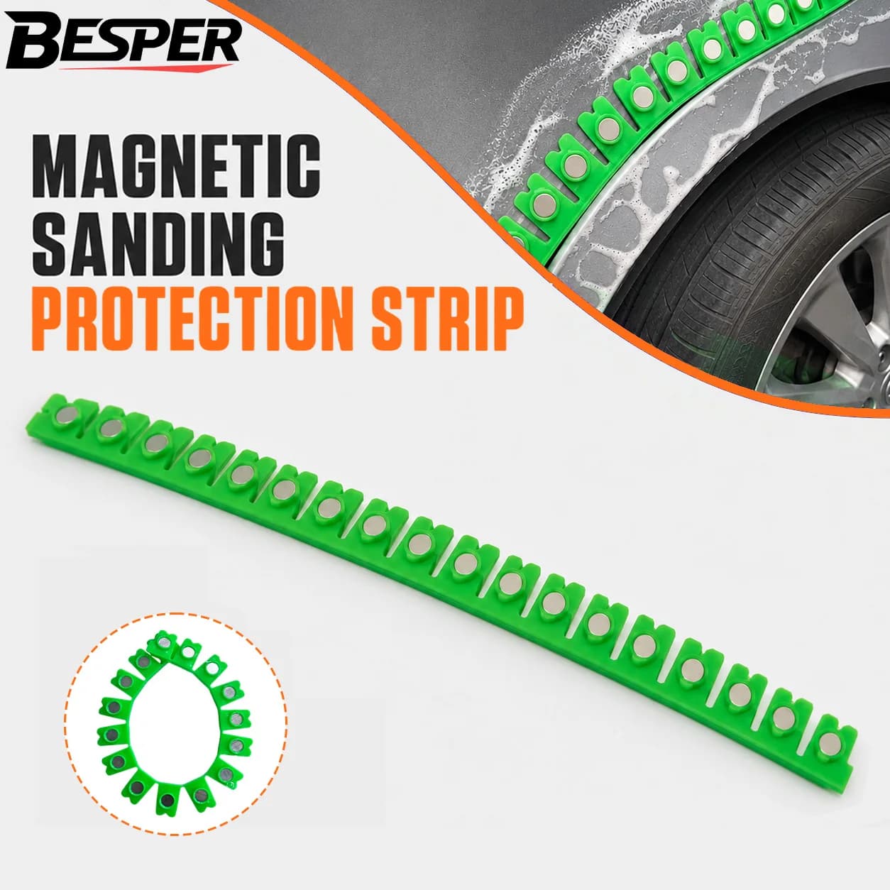 Car Body Paint Magnetic Sanding Protection Strips for Polishing Spraying Putty Paint Finish Grinding Edge Protection Tool