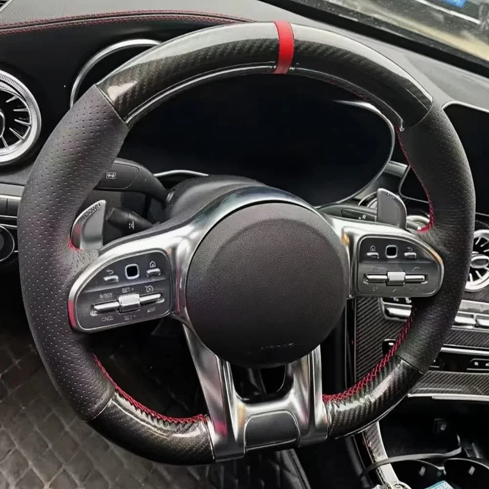 Custom Car Cover for Real Carbon Fiber Leather for Mercedes Benz A45 E63 AMG GT C190 R190 W177 W205 W213 X253