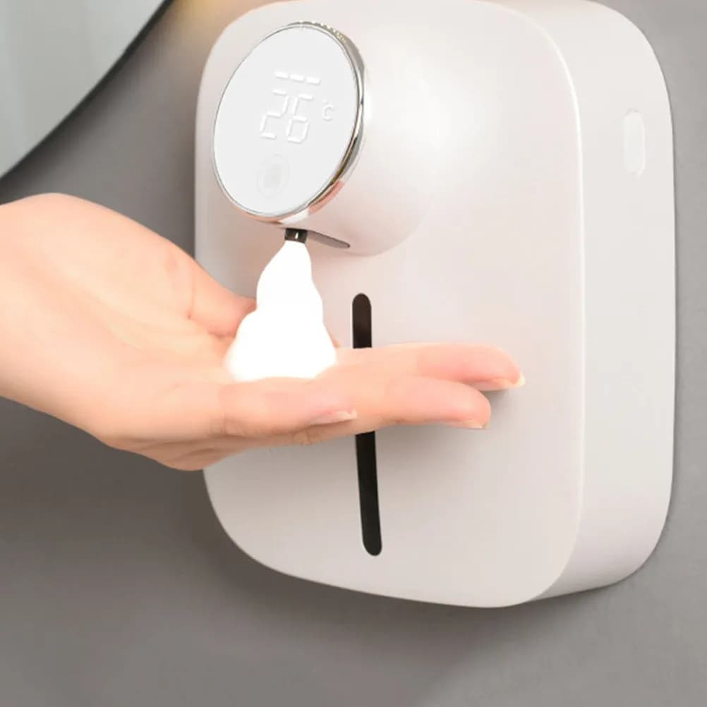 Dispenser di Sapone Schiumogeno Intelligente Ricaricabile Senza Contatto da Parete, Automatico e Regolabile per Bagno, Hotel, Toilette