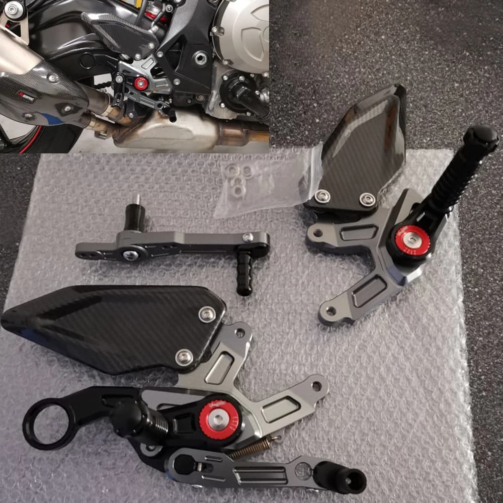 Per BMW S1000RR pedane per la protezione del tallone pedane pedane per pedane Set posteriore pedane pieghevoli regolabili S1000R accessori Moto in fibra di carbonio
