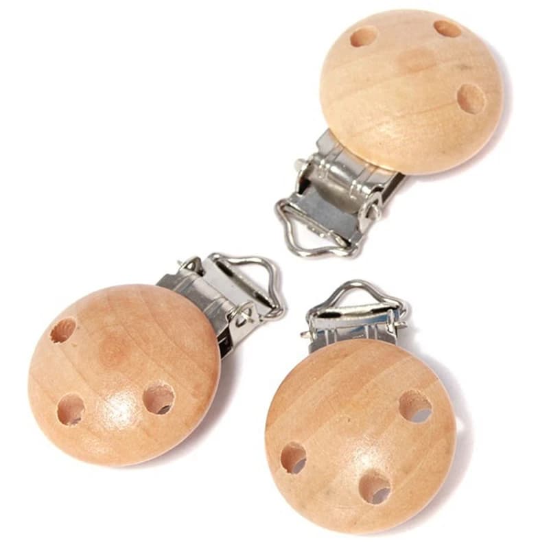 5/10PCS Pacifier Clip Holder Baby Wooden Soother Teether Feeding Care Nipple Holder Infant Dummy Chew Pacifier Chain Accessories