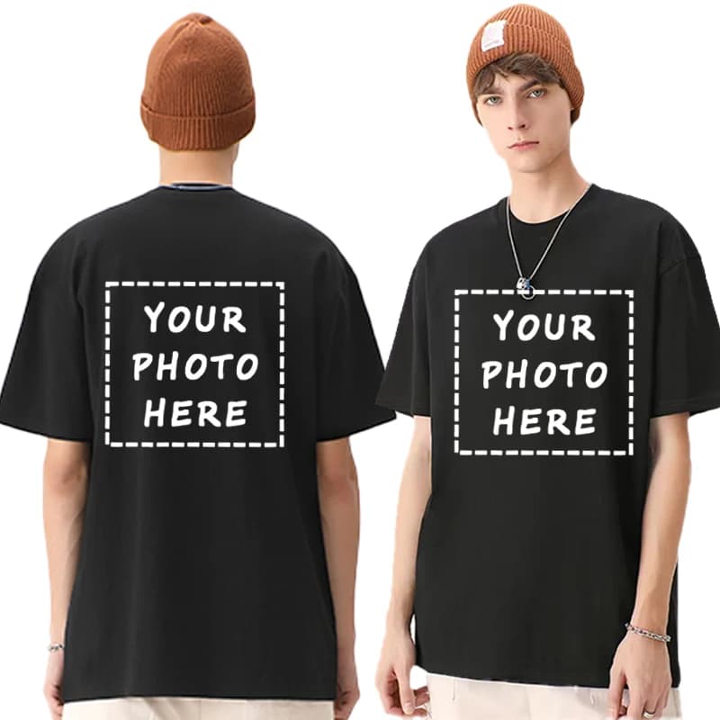T-shirt da uomo personalizzate, ideali per riunioni di squadra, palestre e sport, in cotone a girocollo e a maniche corte