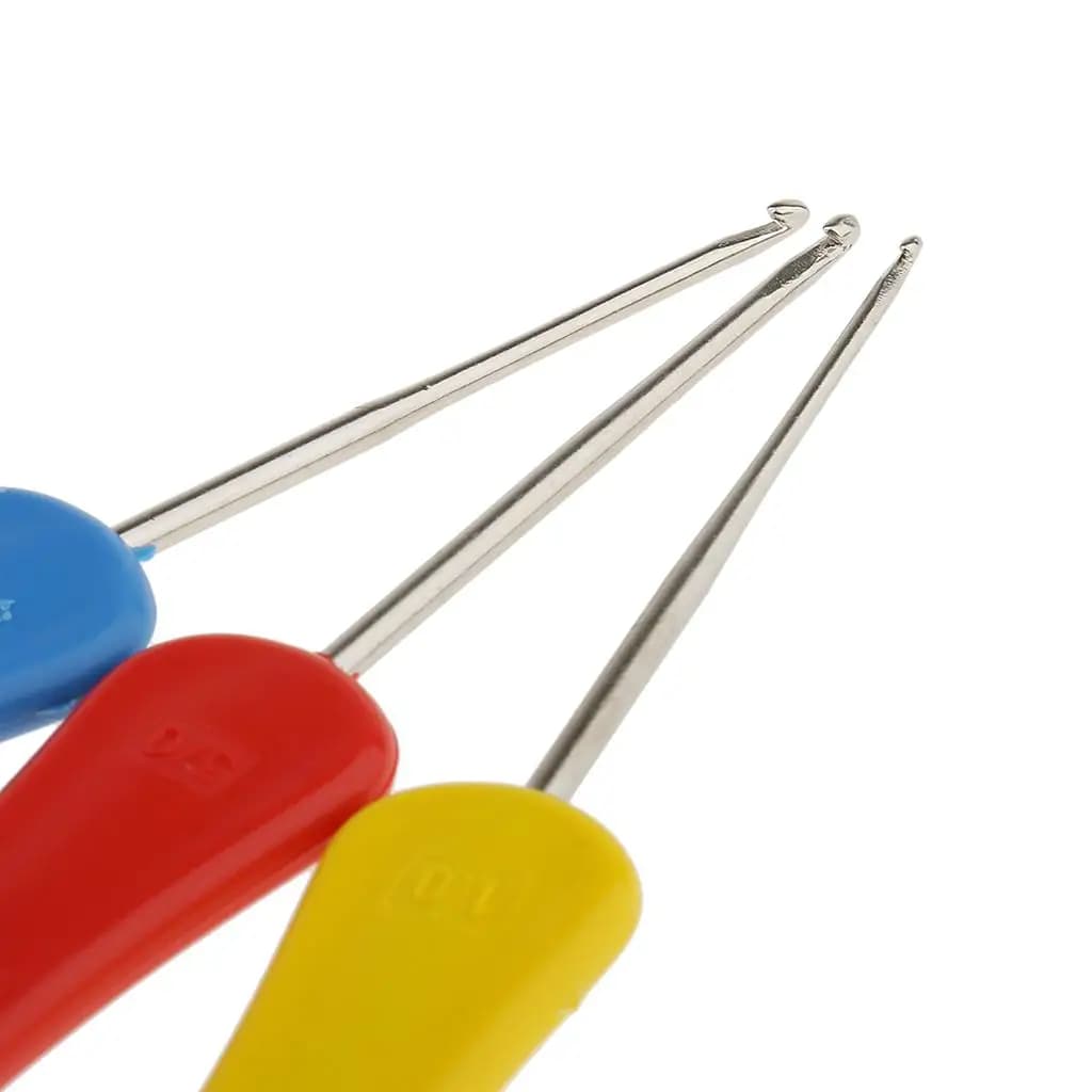 Kit di uncinetti in plastica e acciaio a doppia punta, strumento per lavori a maglia con punta fine per cucito e progetti fai-da-te