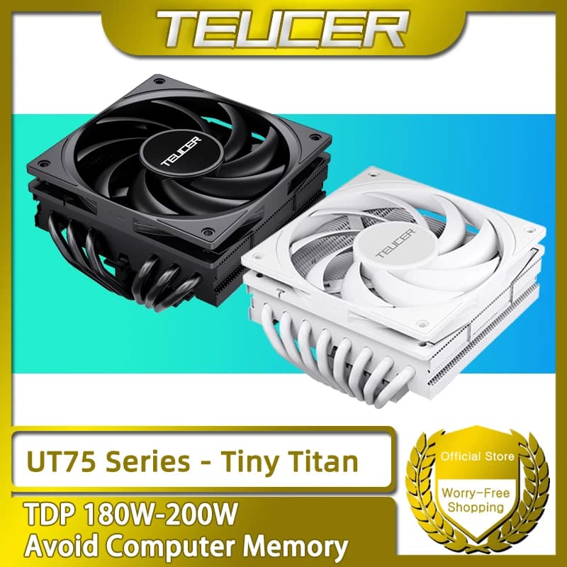 TEUCER UT Serie Tiny Titan Radiatore di raffreddamento ad aria Dispositivo di raffreddamento A basso rumore Evitare memoria Ventola CPU per AM4 AM5 LGA 2011 1200 1700 X99