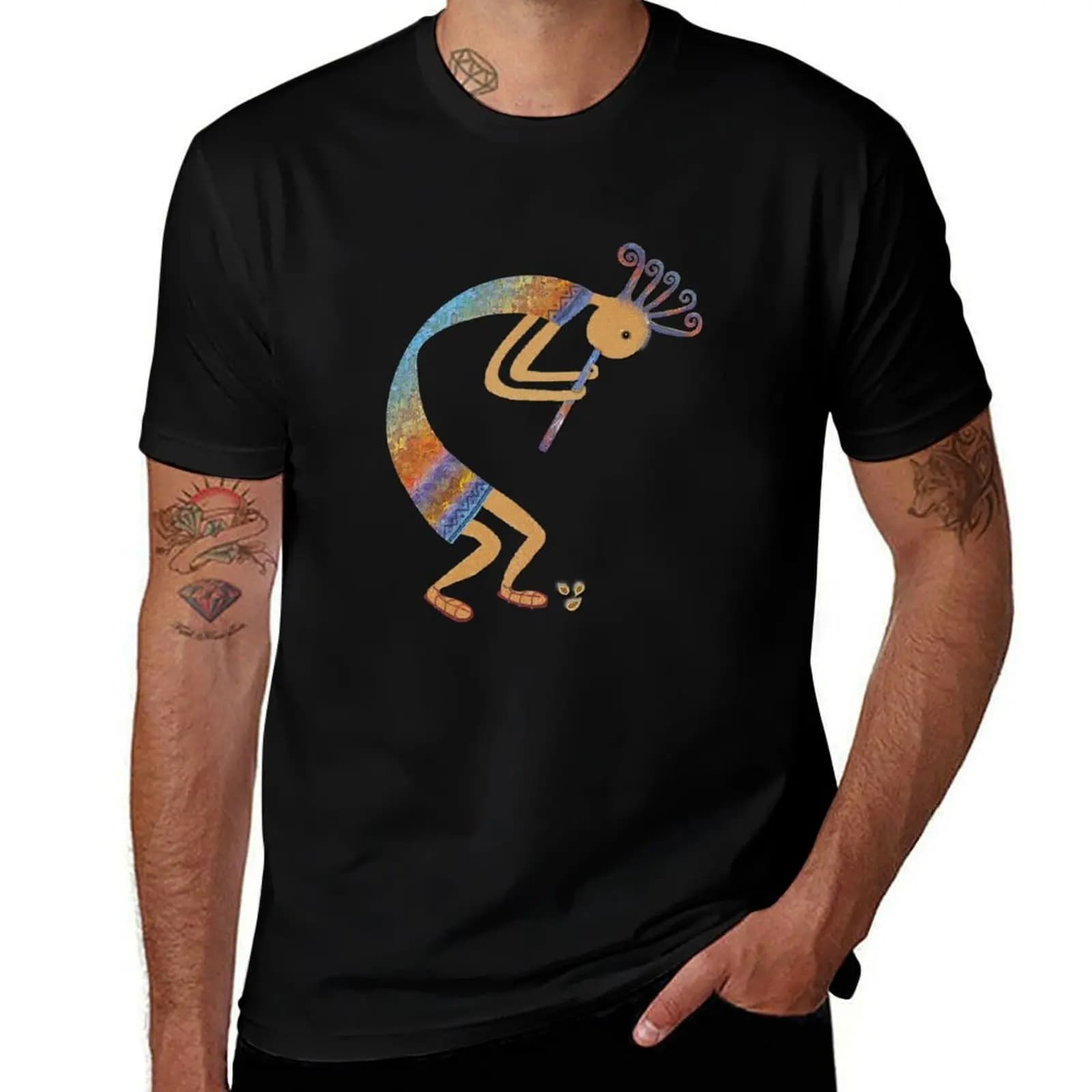 T-shirt Kokopelli's Song in morbido cotone anti-restringimento