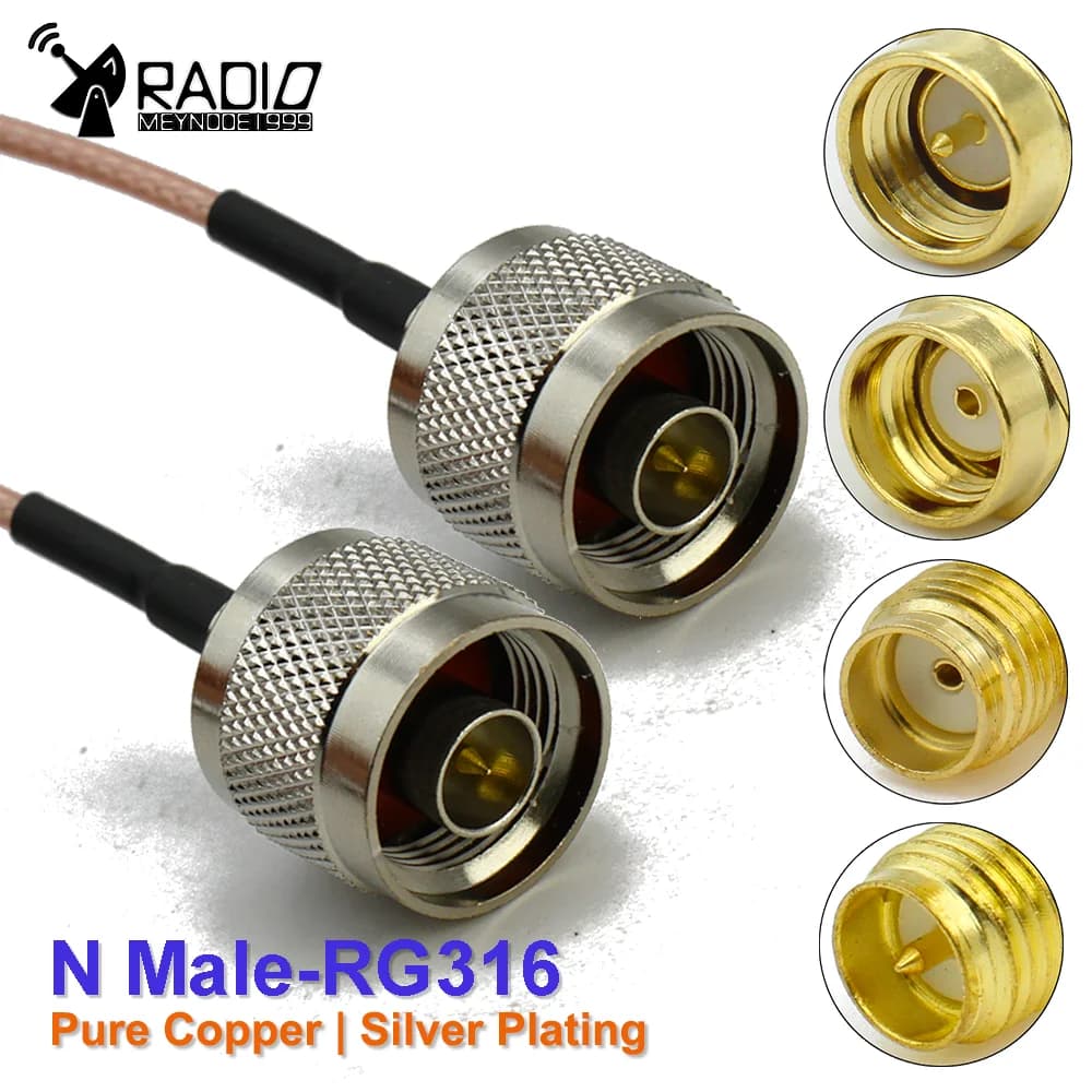 L16 N a SMA maschio femmina prolunga diritta ponticello cavo a spirale RG316 tipo N a connettore SMA a crimpare per antenna WIFI 3G 4G GSM