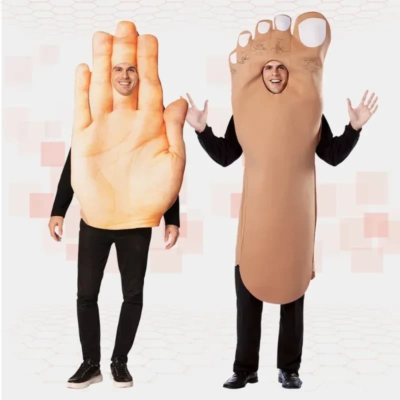 Costume di Halloween Cosplay Mano Piede Abiti Amici Coppia Divertente Vestire Idea Spettacolo teatrale Festa di carnevale per uomo donna