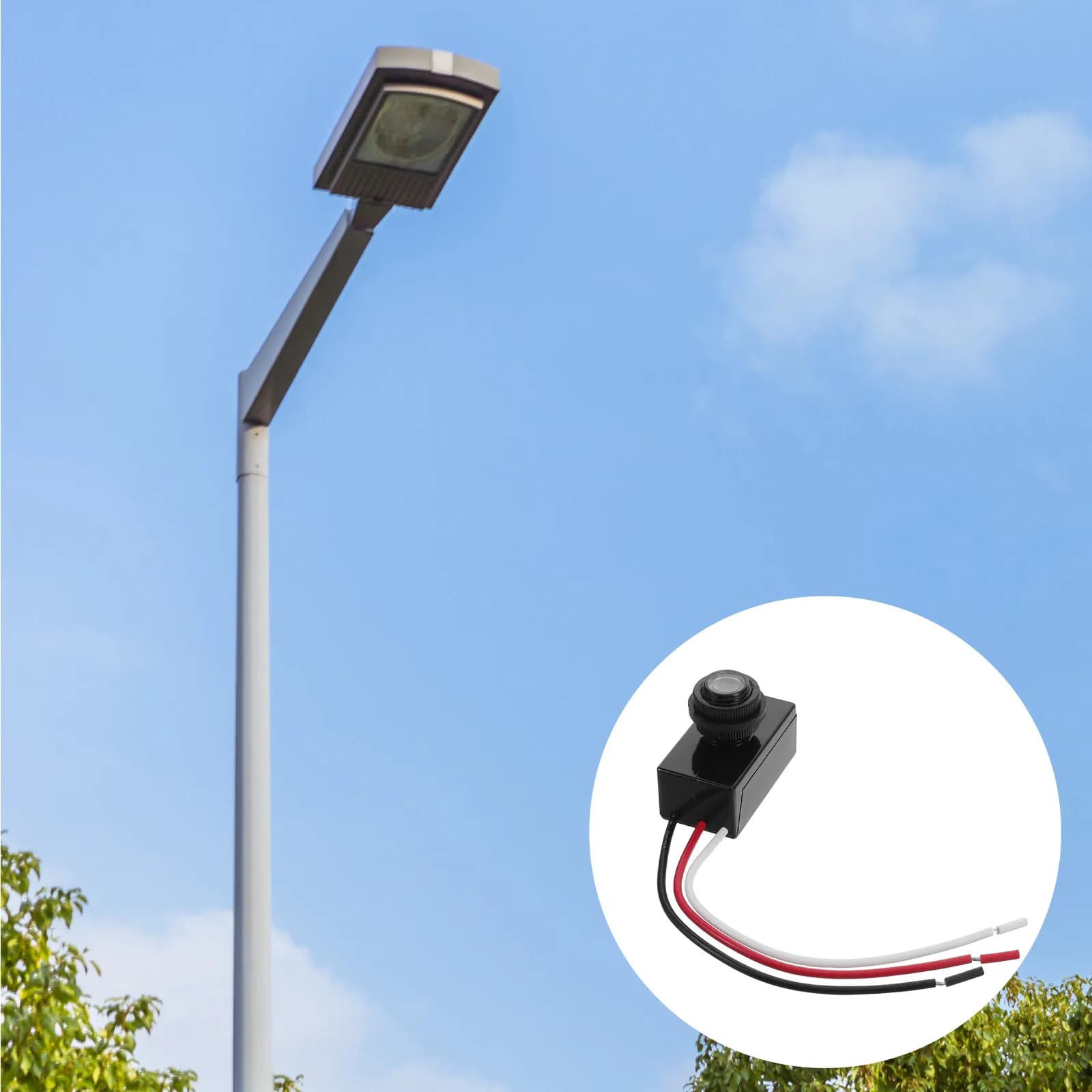 Sensore Fotoelettrico per Illuminazione Stradale, Interruttore Automatico Crepuscolare per Esterni, Ampio Range di Tensione