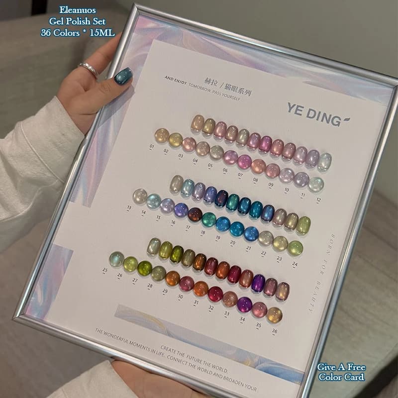 Set di 36 Colori di Smalto Gel Magnetico Effetto Occhio di Gatto Hera, Smalto Gel UV LED Lucido e Colorato per Salone, Casa e Fai-da-Te, 15ML