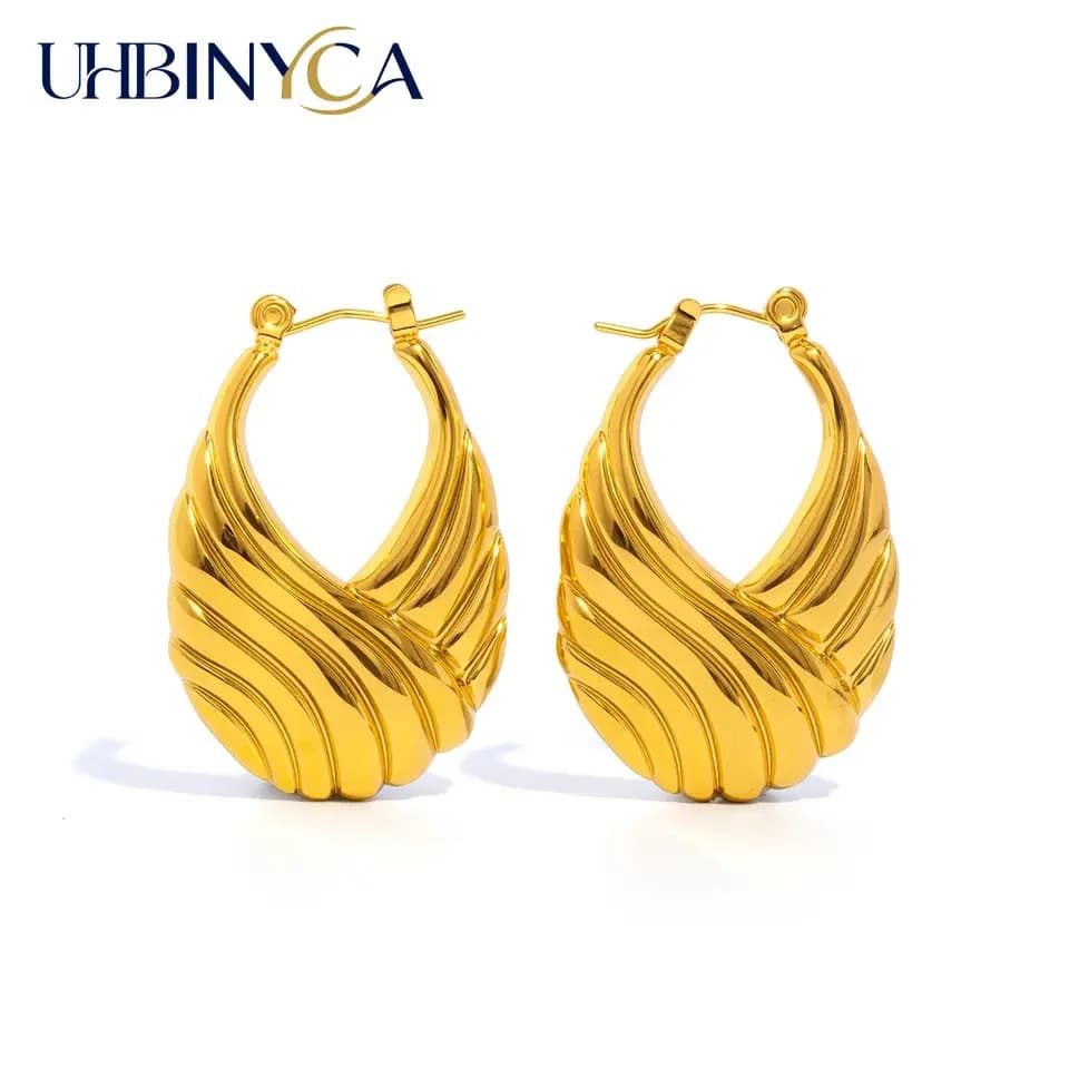 Geometric Earrings for Women Two-Tone Gold Silver Stainless Steel 18K Gold Plated Dangle Earrings Fashion Statement Jewelry