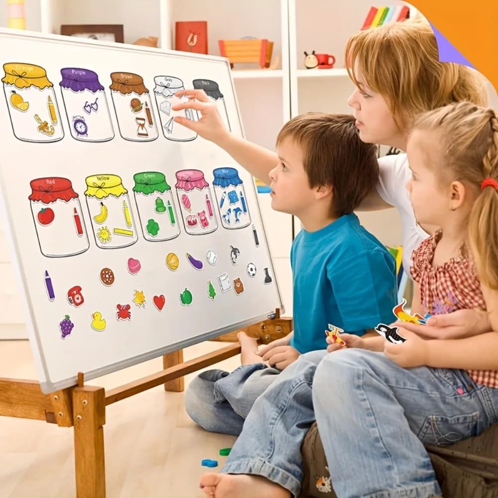 Set di smistamento magnetico con riconoscimento dei colori Magnete educativo Giocattoli di frutta per neonati Magneti per bambini per lavagna da frigorifero