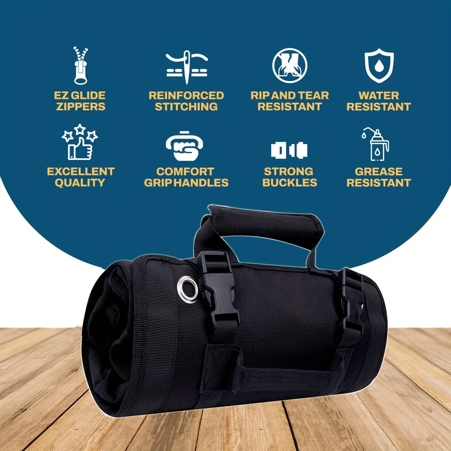 Organizzatori per Borse Porta Attrezzi - Borsa Porta Attrezzi Piccola con Tasche Staccabili, Organizzatore Avvolgibile Resistente con 6 Tasche per Attrezzi