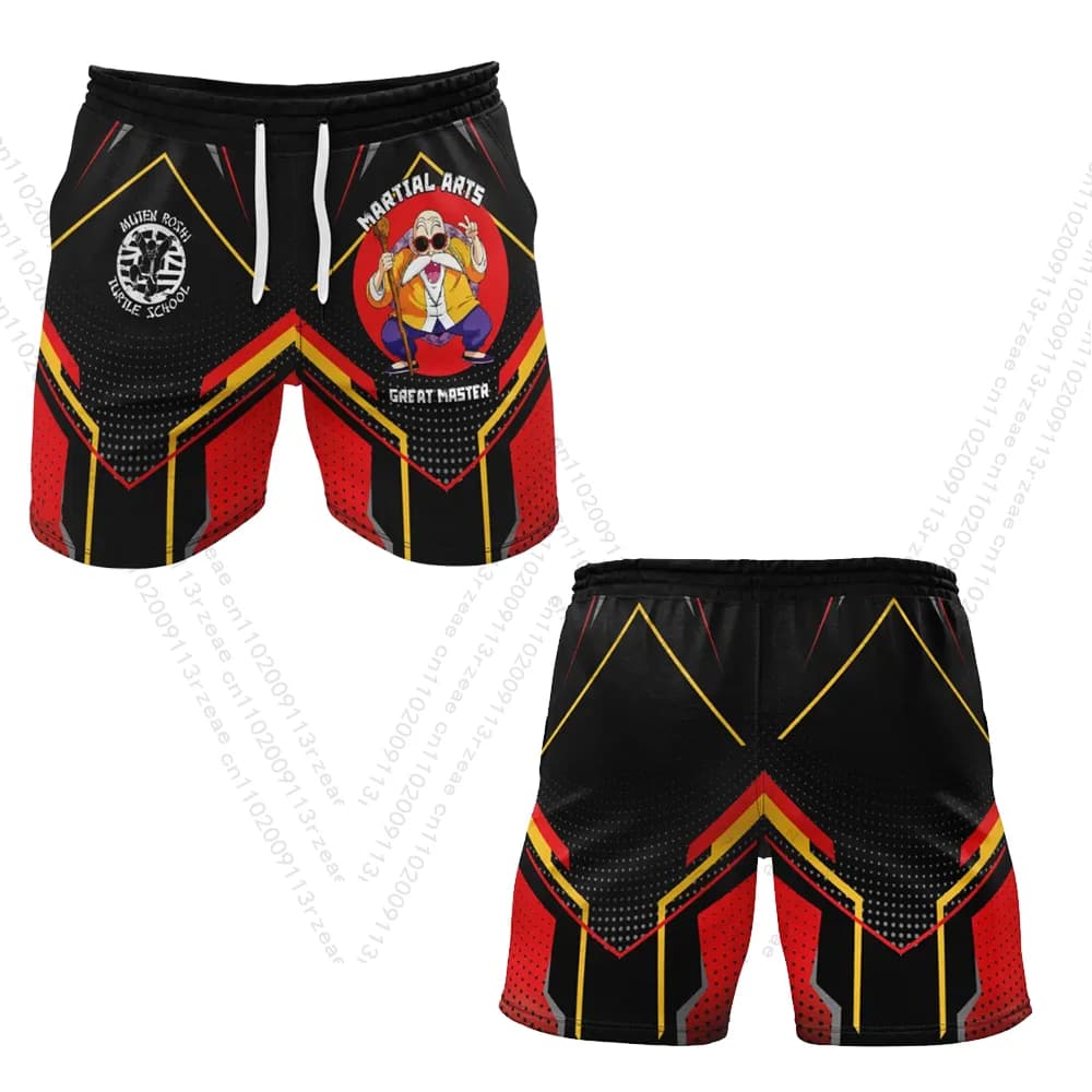 Master Roshi Dragon Ball Z Japan Anime Gym shorts with men's cosplay print Monster Swim Sports shorts for breathable children for trendy exercises
