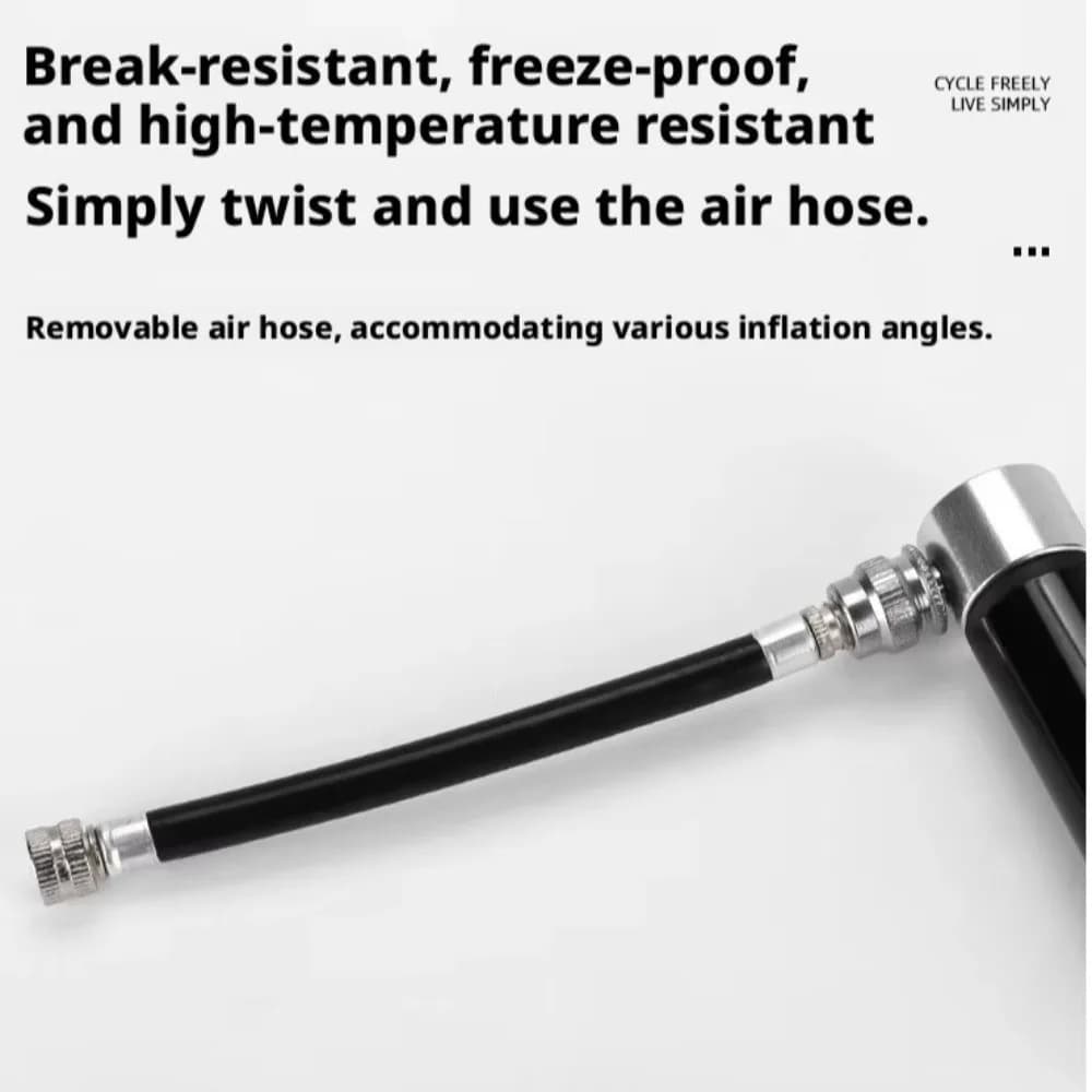 Portable Aluminum Alloy Mini Bike Pump Lightweight Portable Bicycle Pump High Pressure Mini Bike Air Pump MTB Cycling