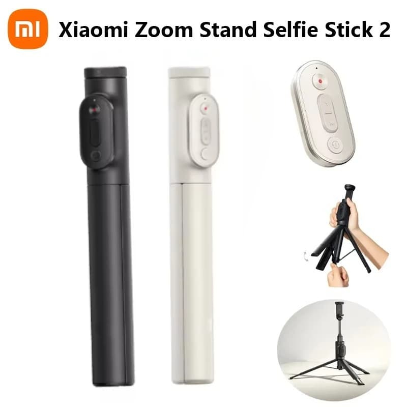 Original Xiaomi Zoom Stand Selfie Stick 2 Bluetooth-compatible Remote 360° Rotatable Foldable Portable Tripod Stable Selfie