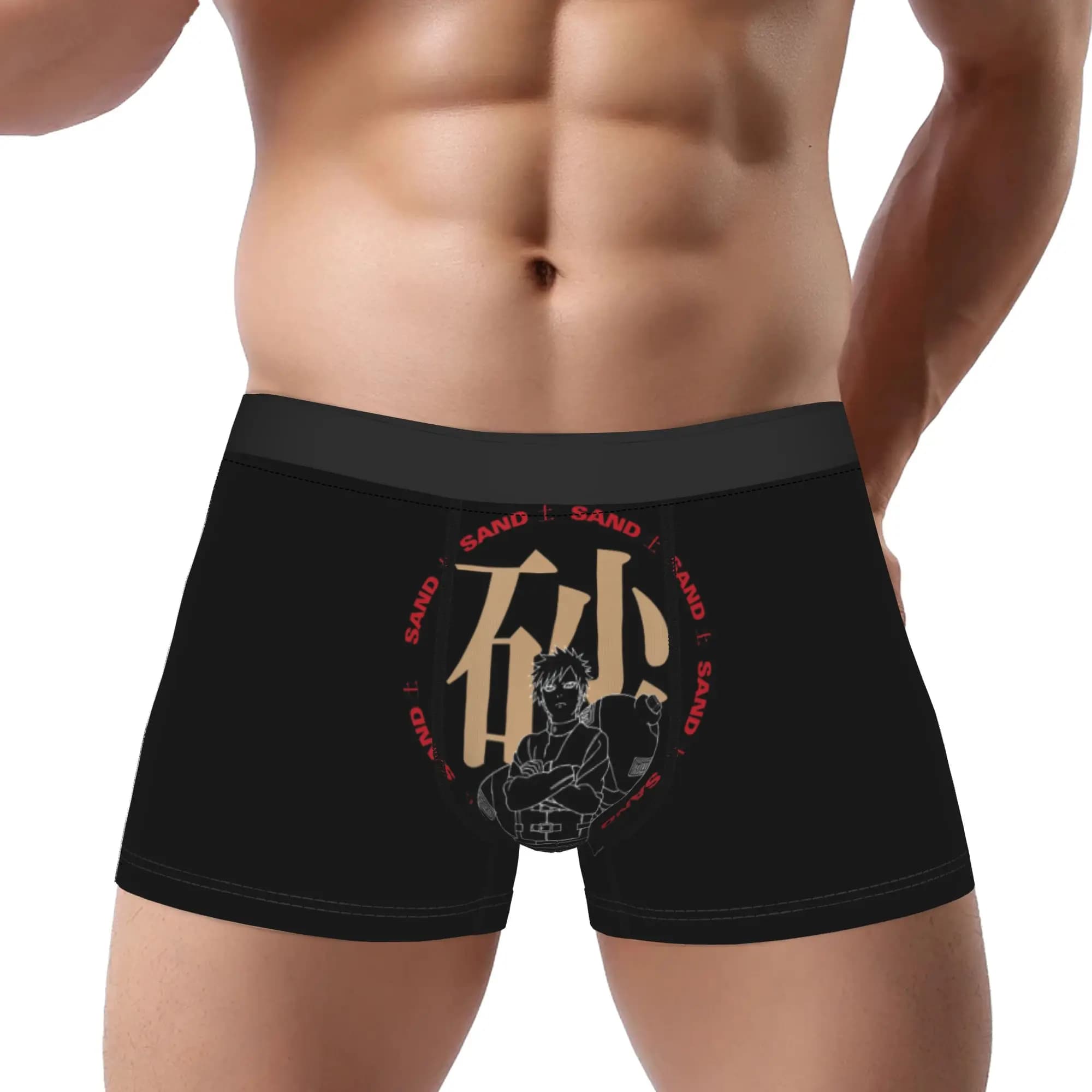 Bandai Naruto Shippuden Gaara Sand boxers Underpants Breathbale Panties Men's Underwear Ventilate Shorts Boxer Briefs